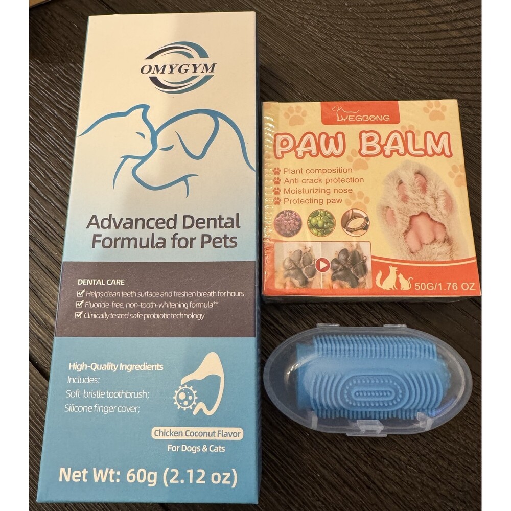 Professional Dog Paw Balm & Dental Toothpase Set Dog & Cat New